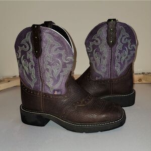 Justin L9612 Ladies Gypsy Western Boot with Copper Kettle Cowhide Foot Size 5.5